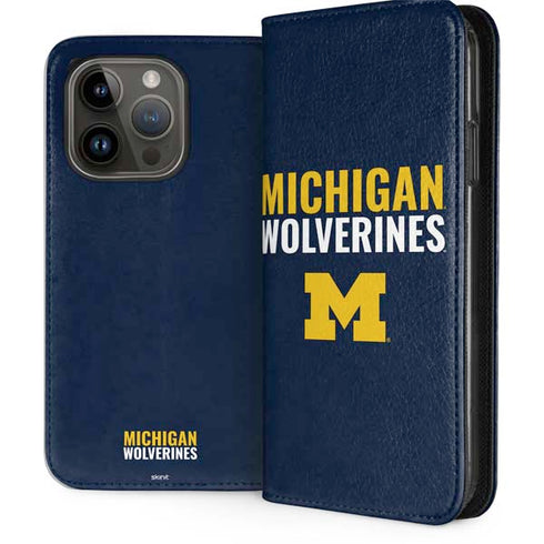 University of Michigan Wolverines M iPhone 15 Pro Folio Case